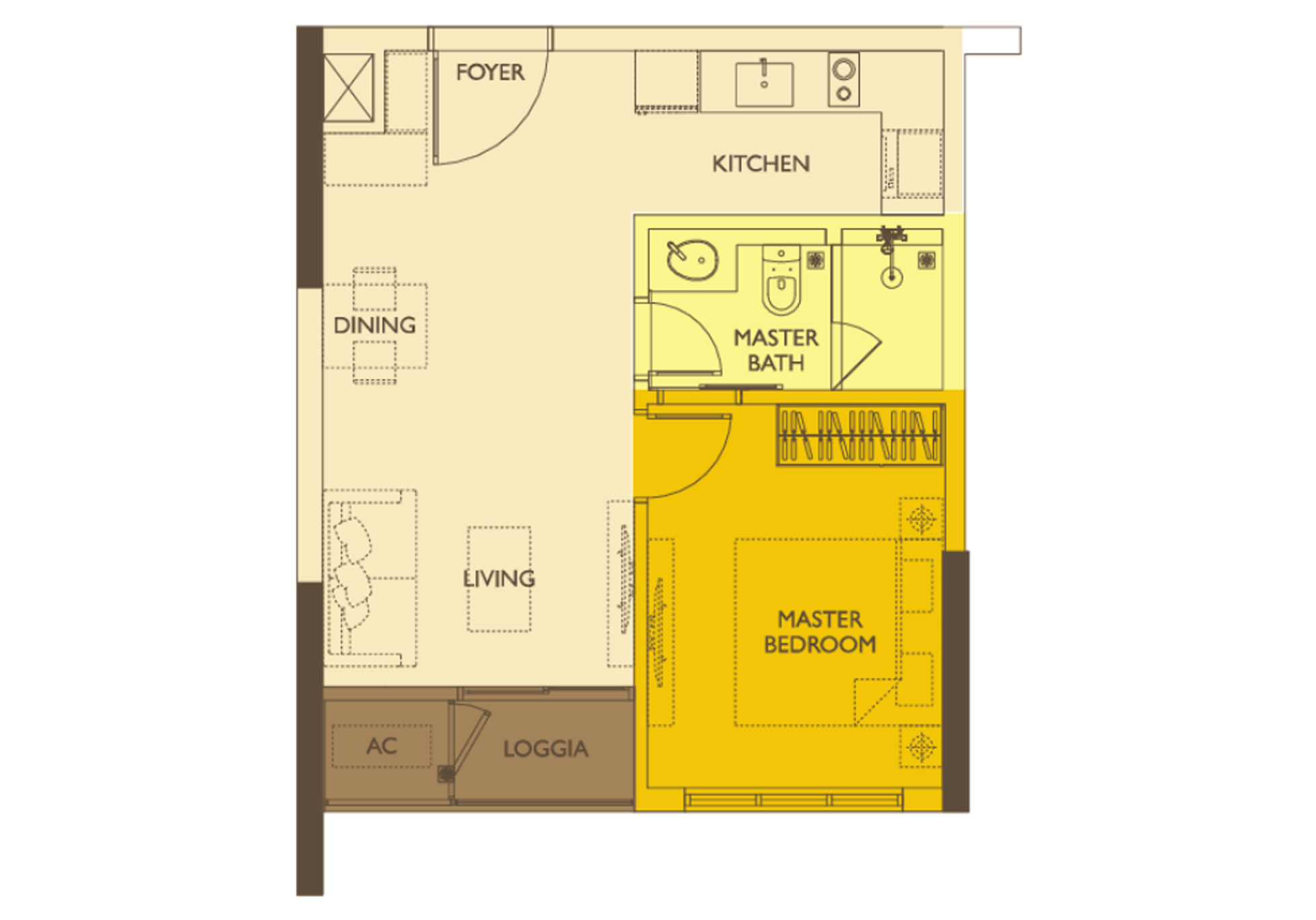 Thiết kế căn hộ Lumi Signature 1 ngủ