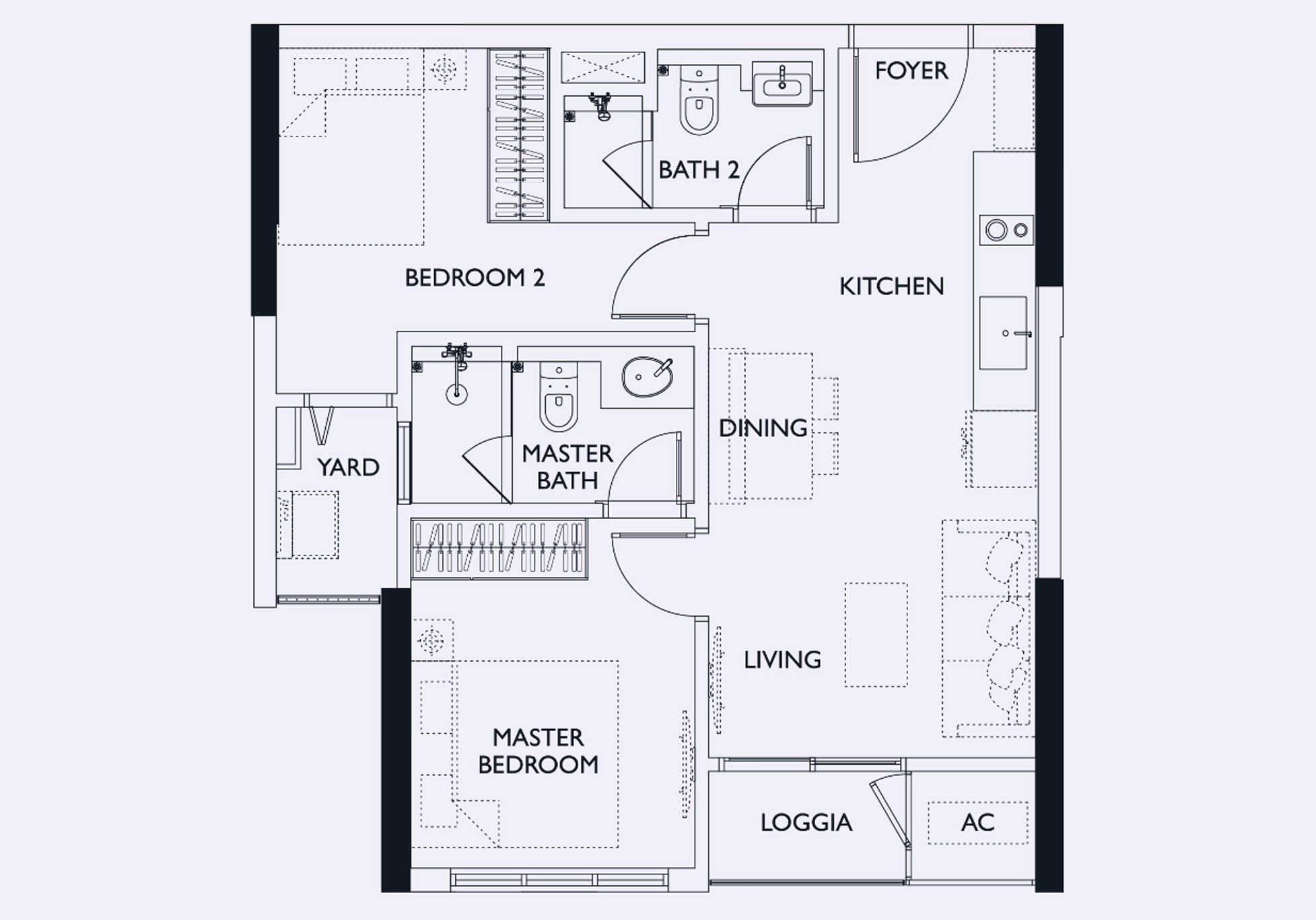 Thiết kế căn hộ Lumi Elite 2 ngủ Small