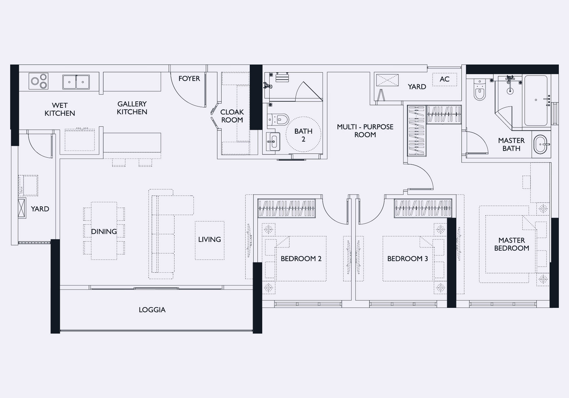 Thiết kế căn hộ Lumi Elite 3 ngủ Extra Large