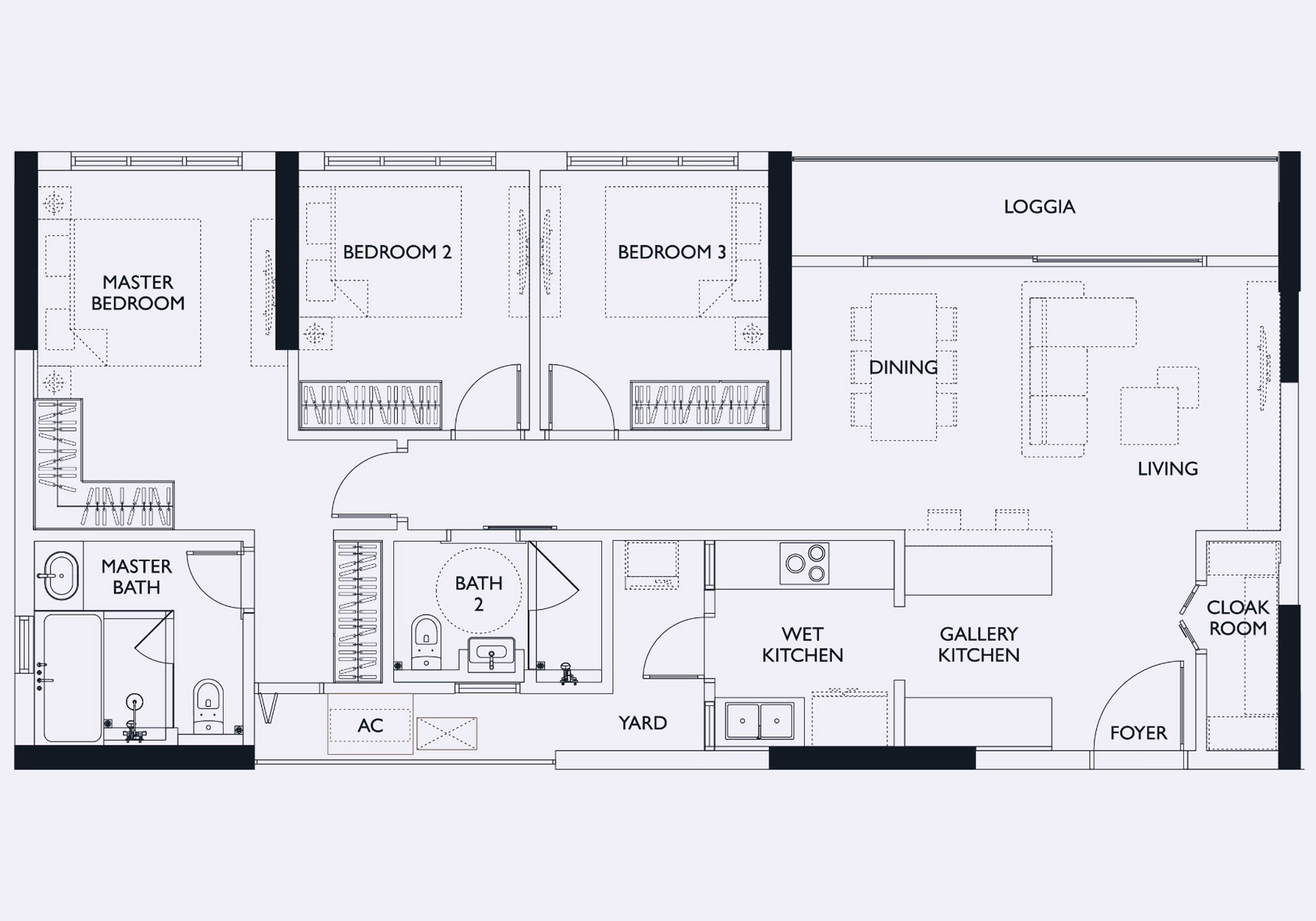 Thiết kế căn hộ Lumi Elite 3 ngủ Large