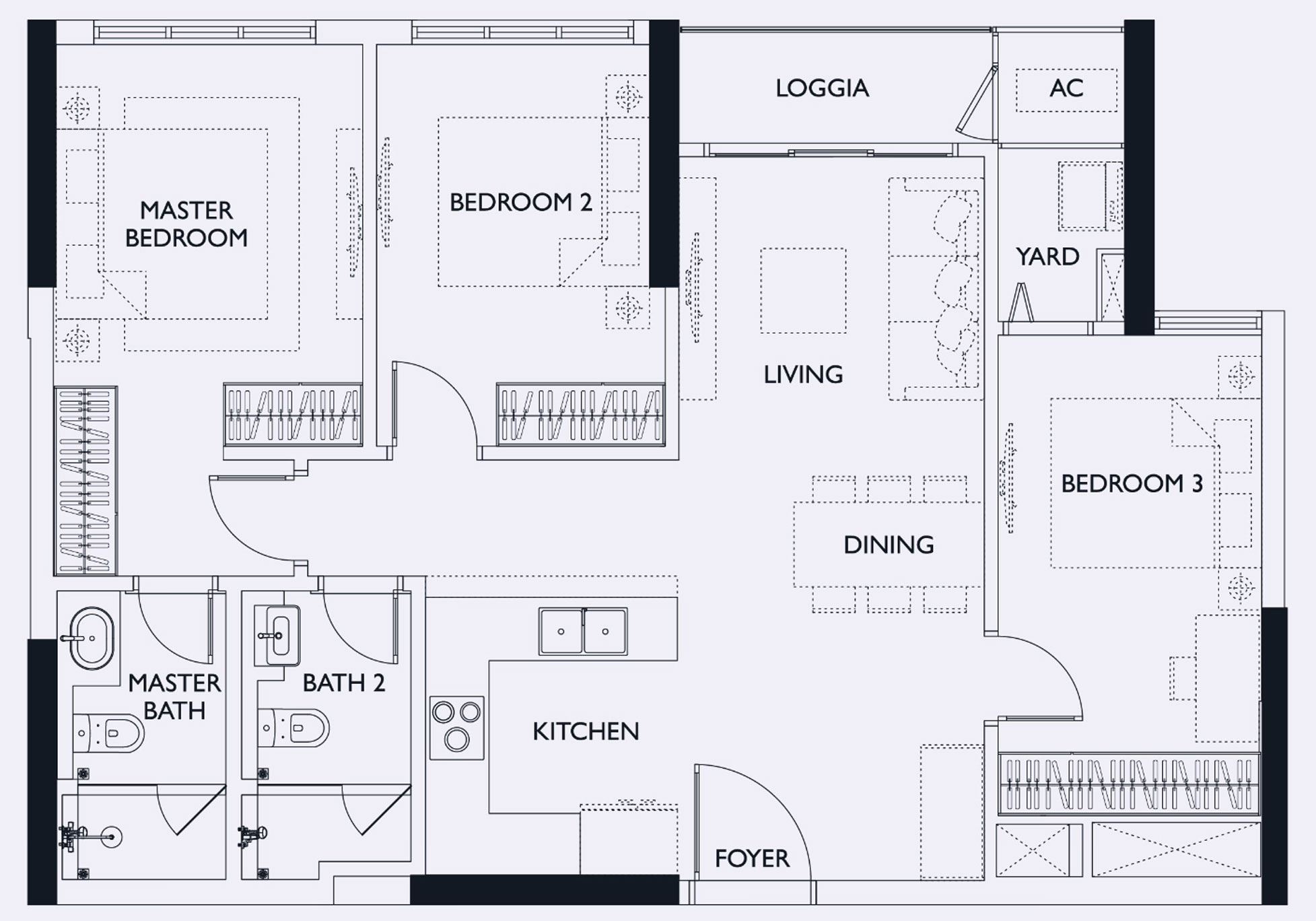 Thiết kế căn hộ Lumi Elite 3 ngủ Medium