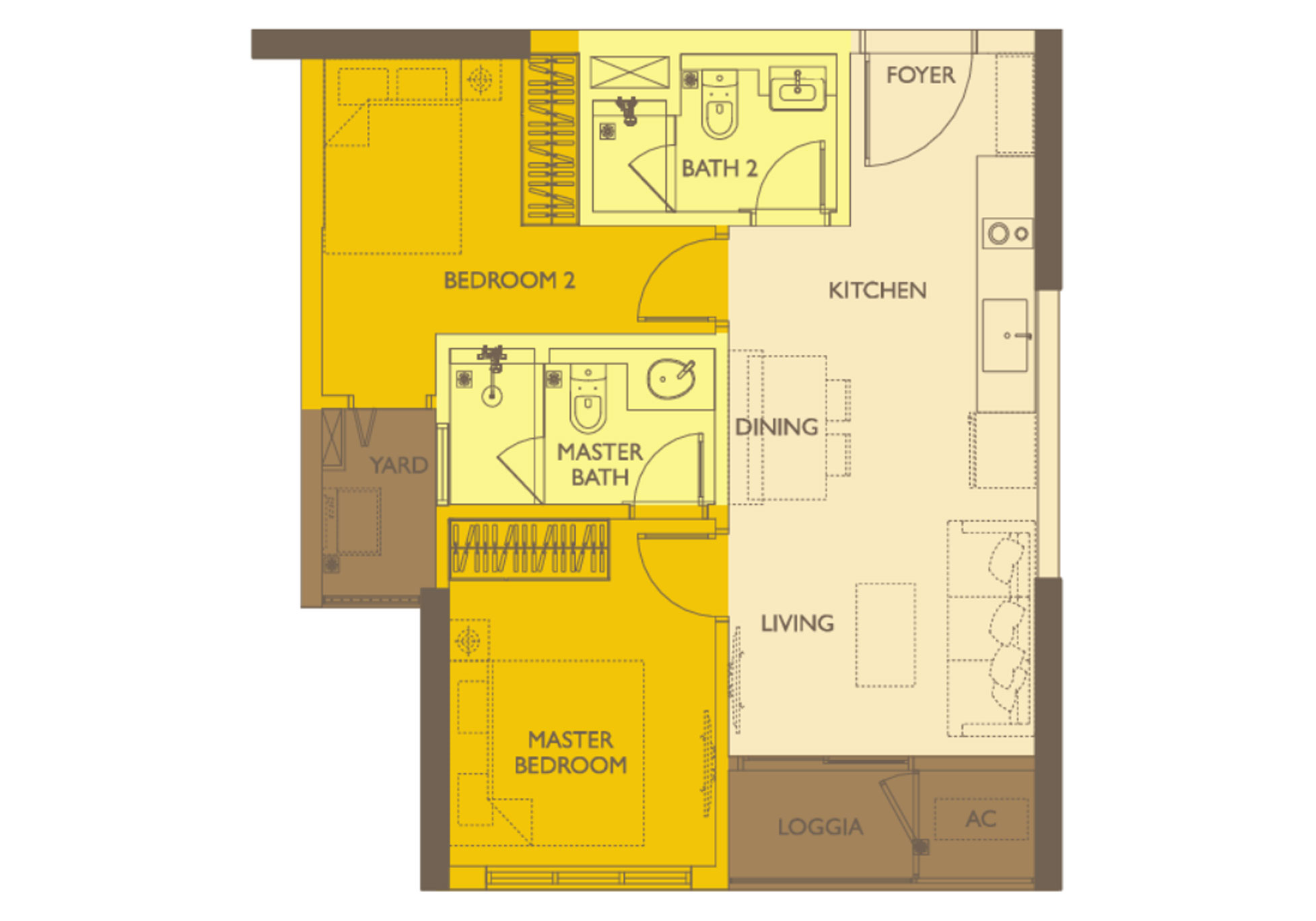 Thiết kế căn hộ Lumi Signature 2 ngủ SMALL