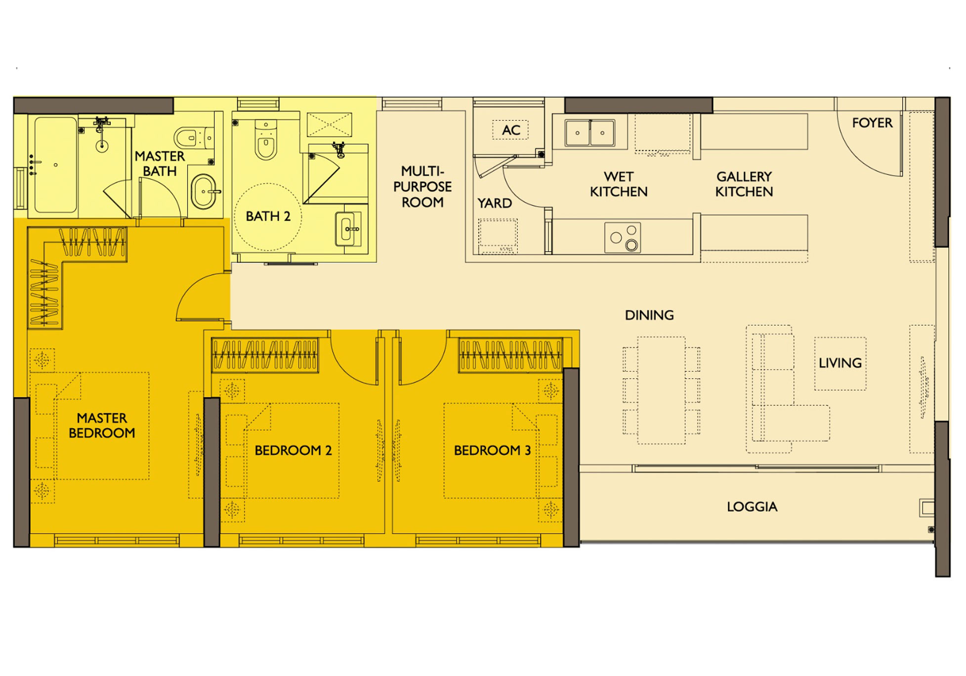 Thiết kế căn hộ Lumi Signature 3 ngủ Large