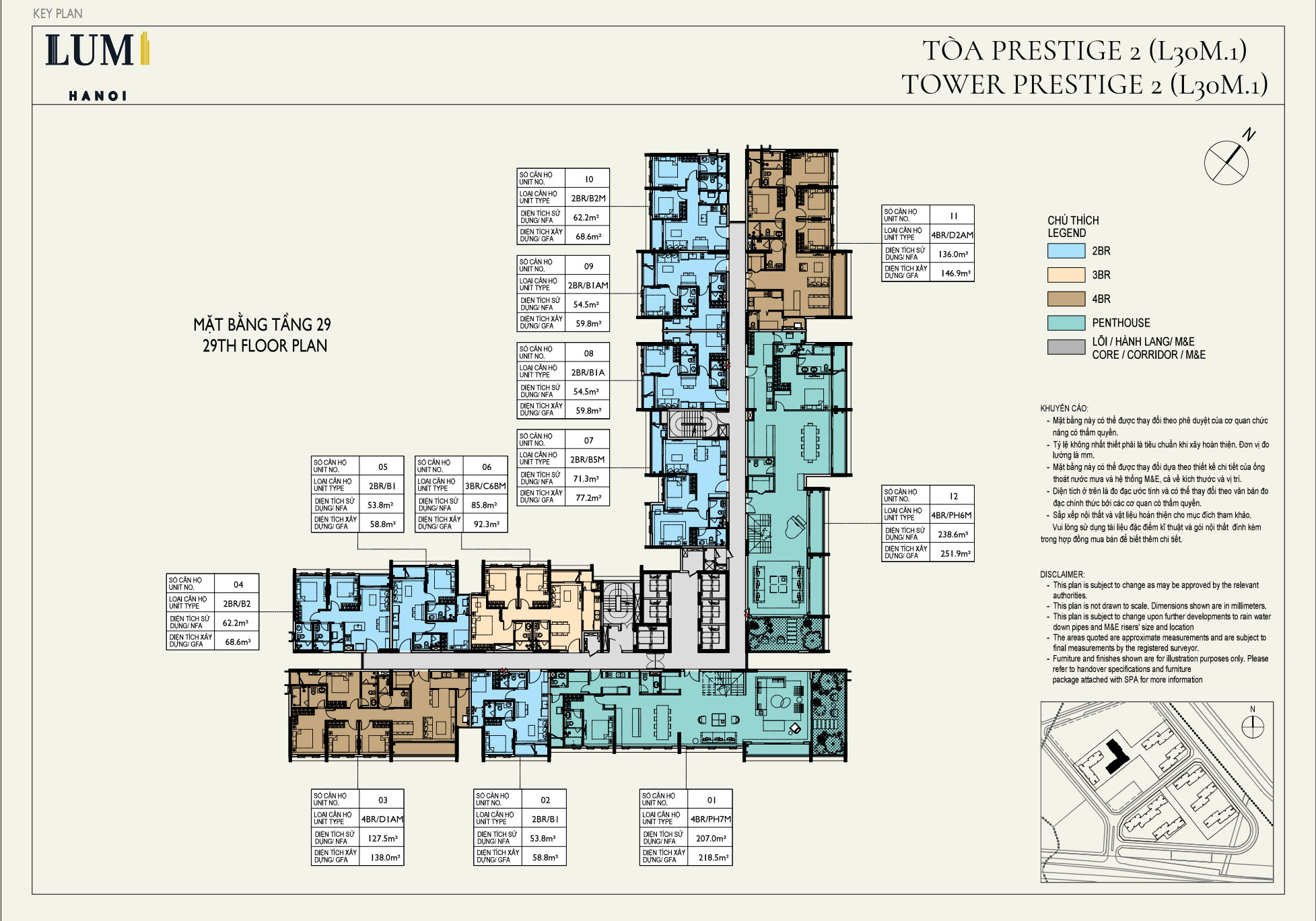 Mặt bằng Prestige 2 Tầng 29