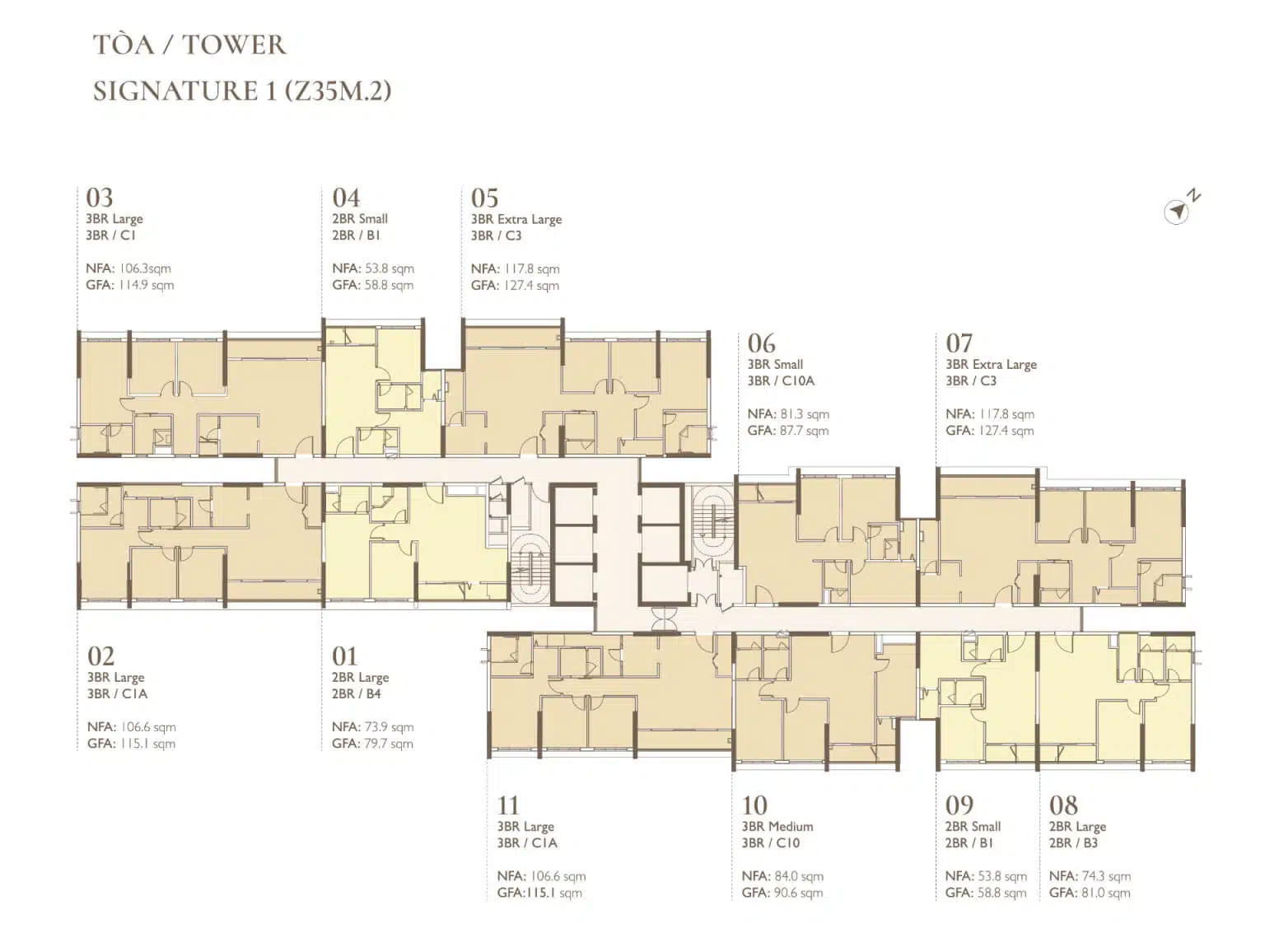 Mặt bằng toà S1 tầng 18,19,21-24