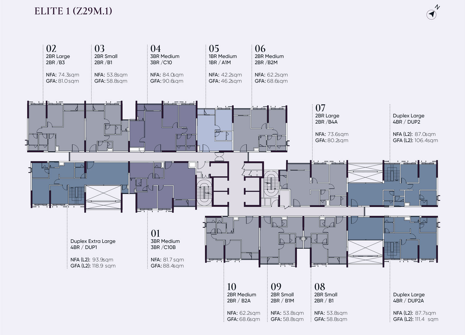 Mặt bằng toà E1 tầng 18,20,22,24,26,28