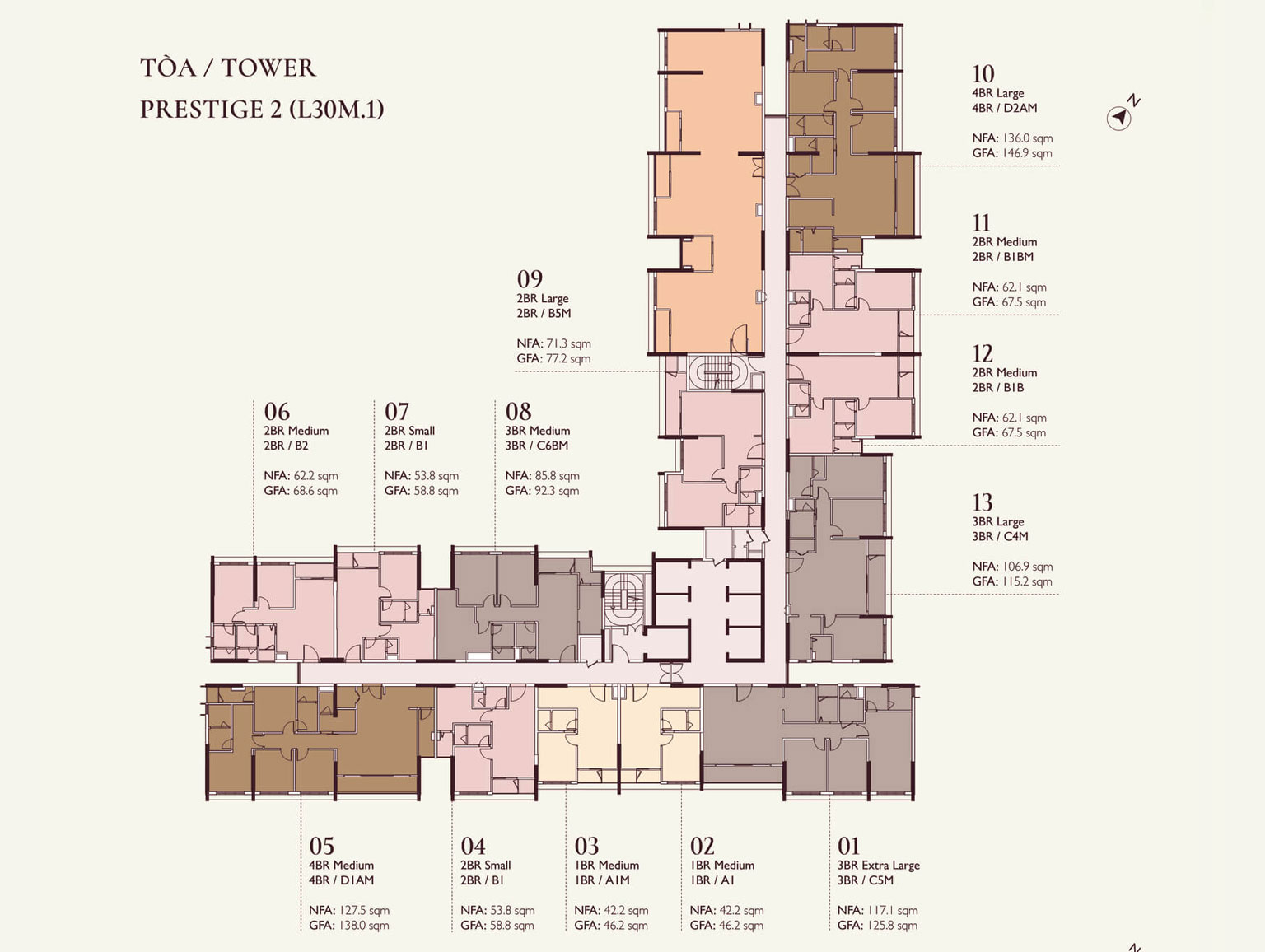 Mặt bằng toà P2 tầng 20