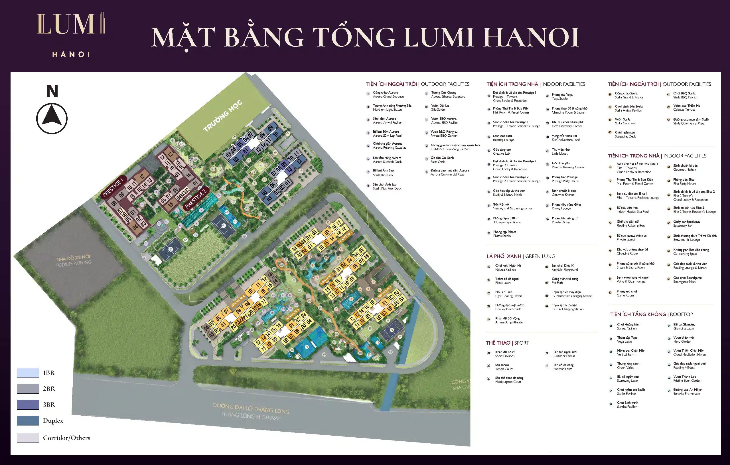 Tổng mặt bằng Căn hộ Lumi Hà Nội