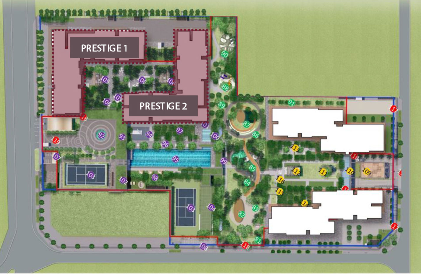 Mặt bằng Phân khu Prestige