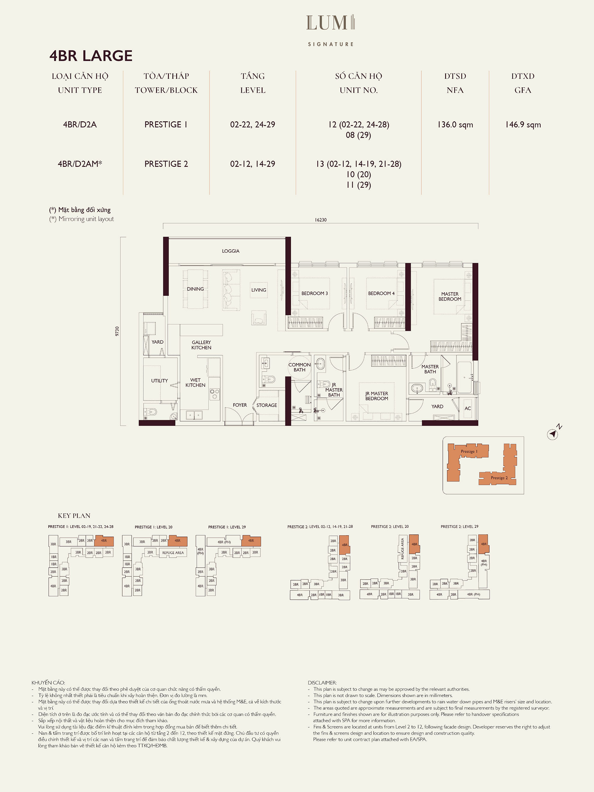 Mặt bằng căn hộ 4PN Large