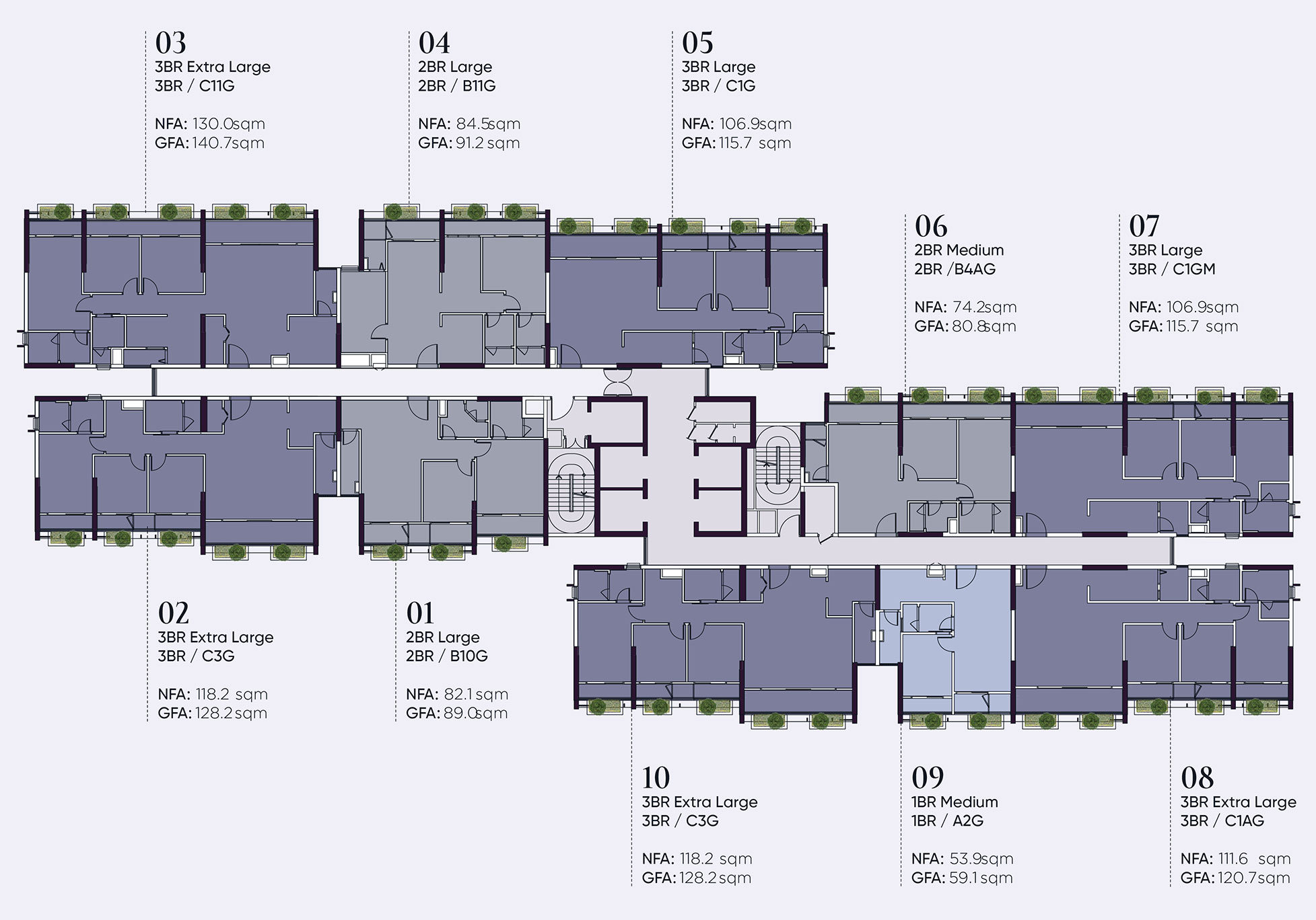 Mặt bằng Tòa Elite 1 | Tầng 13