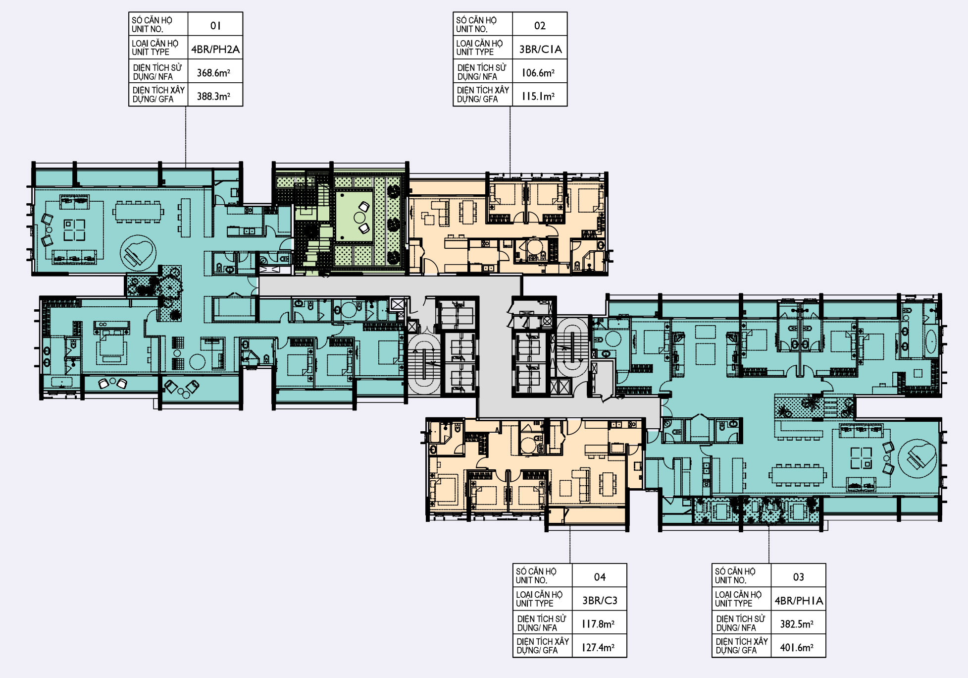 Mặt bằng Tòa Elite 1 | Tầng 29
