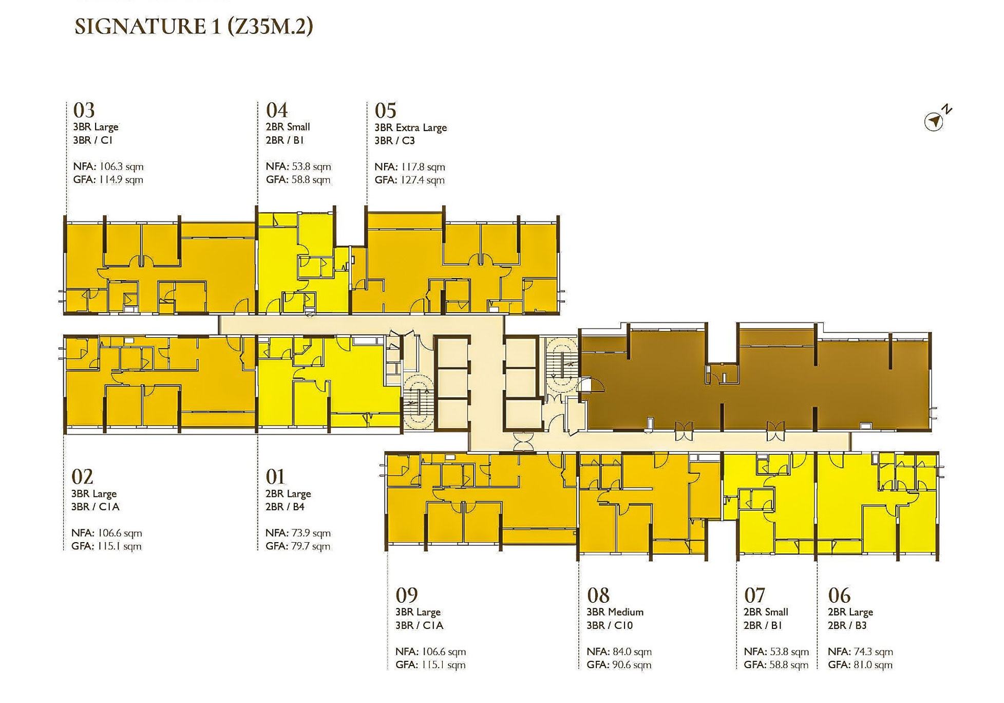Mặt bằng Tòa Signature 1 | Tầng 20