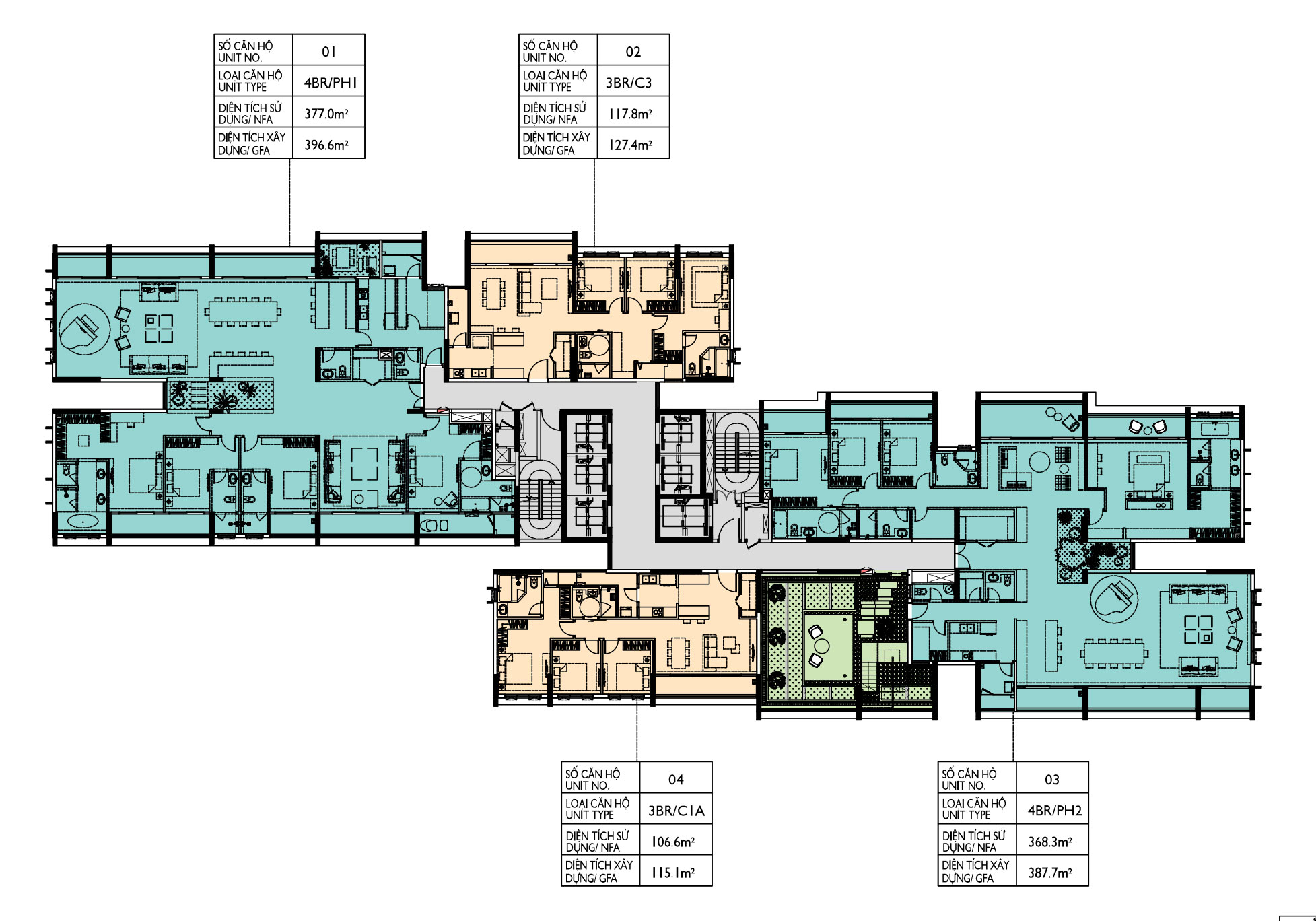 Mặt bằng Tòa Signature 1 | Tầng 35