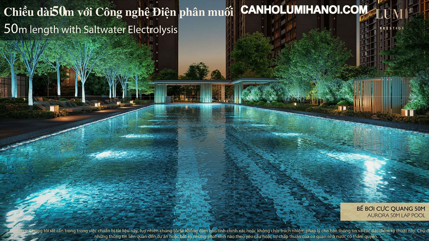 Bể bơi cực quang 50m - Công nghệ điện phân muối