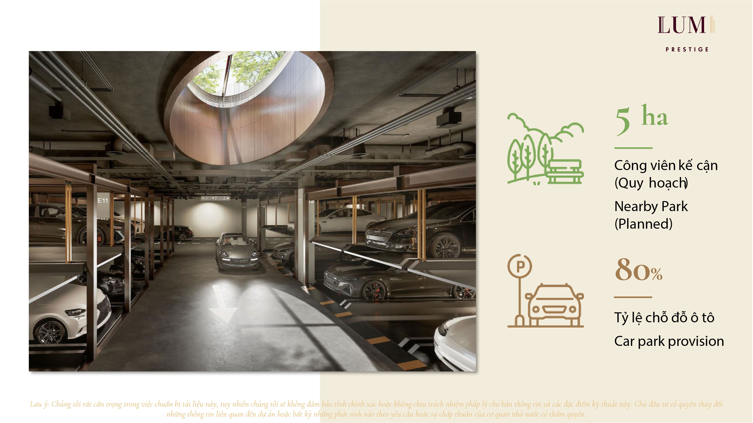 Bãi đỗ xe Phân khu Prestige Lumi Hanoi