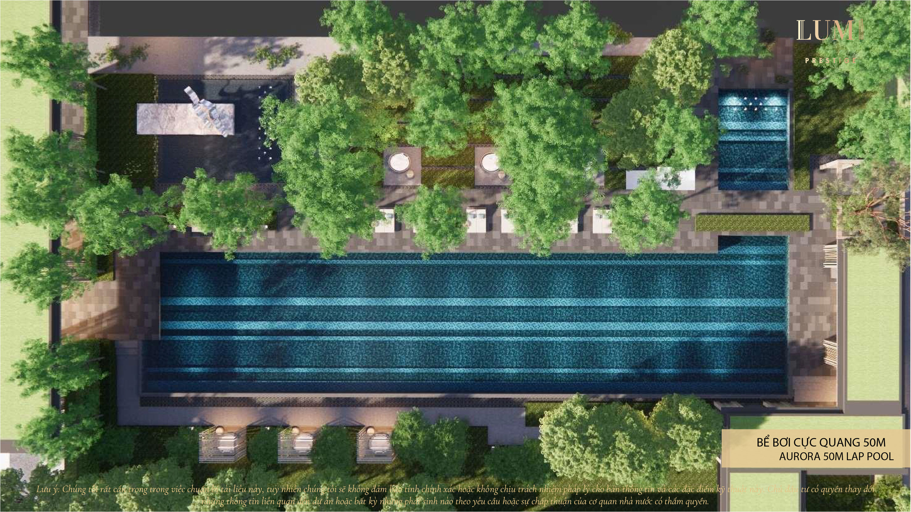 Bể bơi cực quang 50m (Góc nhìn từ trên cao)