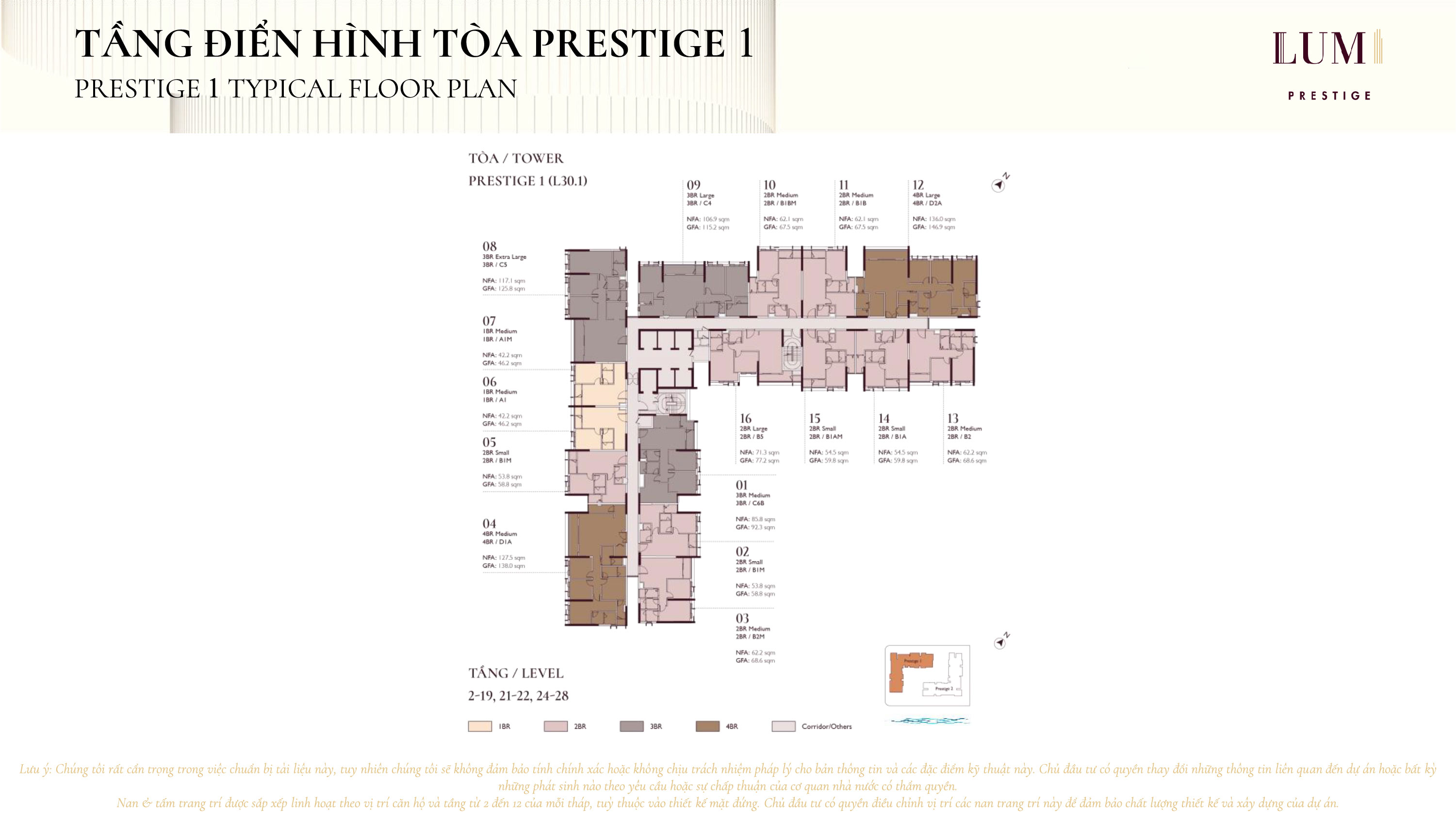 Tầng điển hình tòa Prestige 1