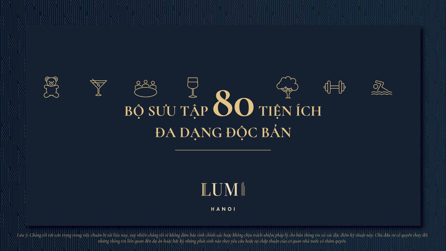Mặt bằng tiện ích phong phú của phân khu Lumi Signature 12