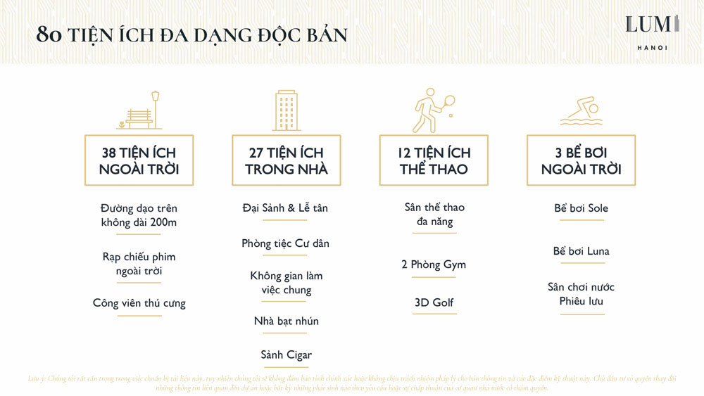 80 Tiện ích độc bản tại Lumi Hà Nội