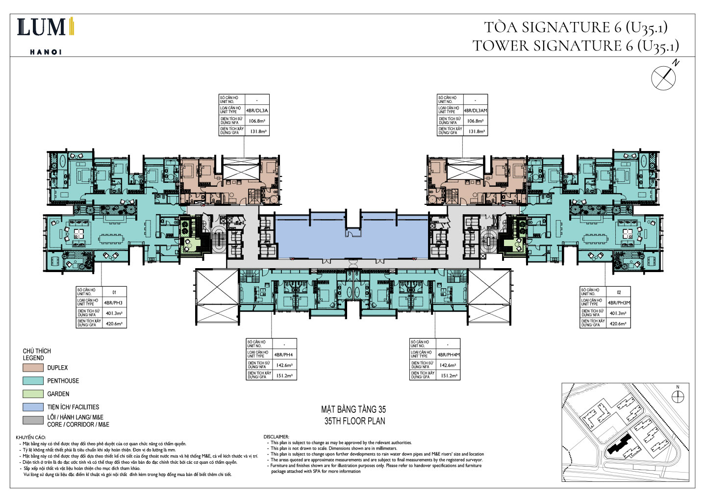 Mặt bằng Signature 6 Tầng 35